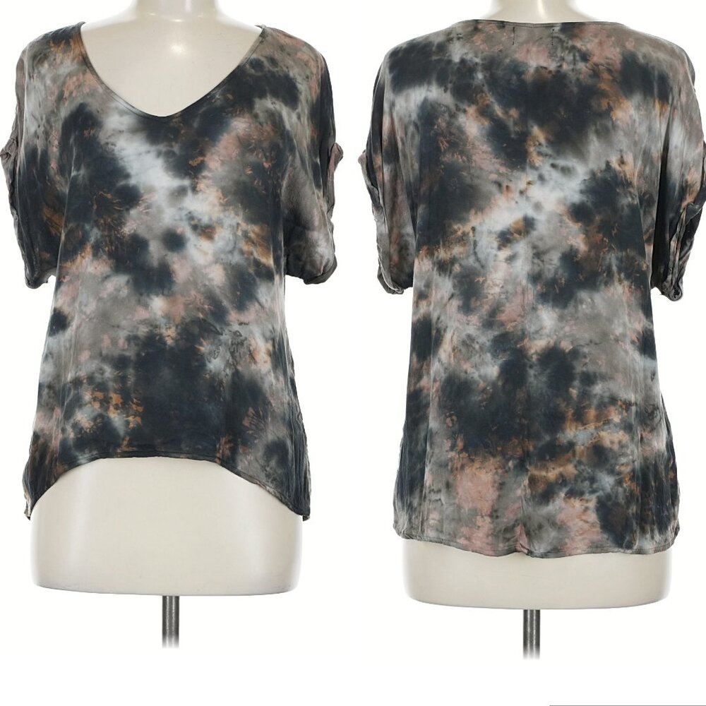 Sundown River + Sky Lounge Top Short Sleeve Handmade Tie Dye Pajamas Medium